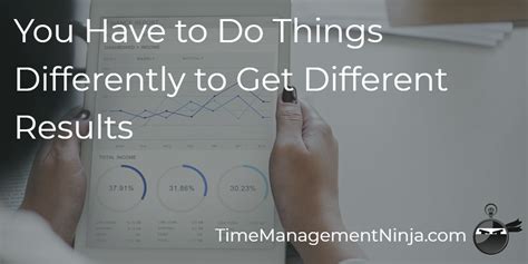 You Have to Do Things Differently to Get Different Results – Time.